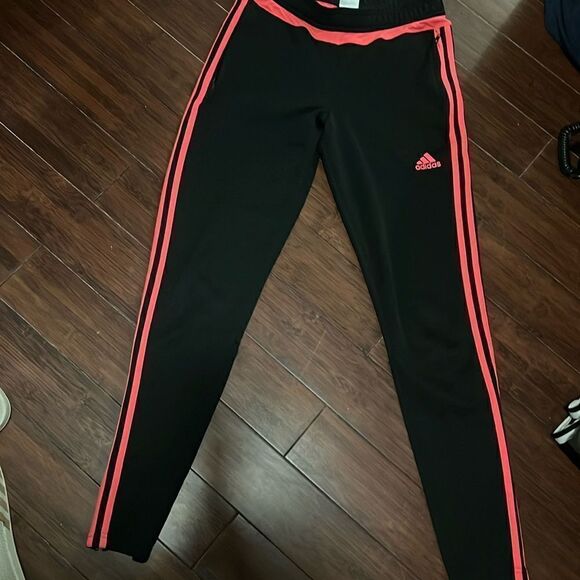Adidas Climacool Track Pants - Size Small - Pink & Black 3 Stripe Pants LIKE NEW - Picture 1 of 5